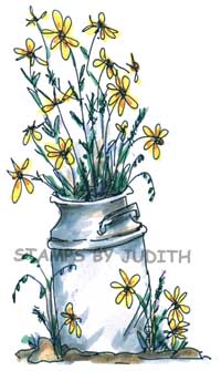 S-36 Lg. Milk Can w/ Flowers